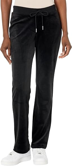 Rib Waist Velour Pants with Drawcord