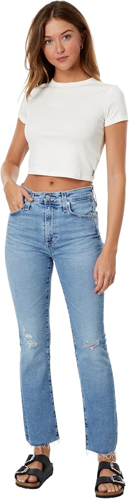 Farrah High-Waist Crop Bootcut Jeans in 20 Years Liberty