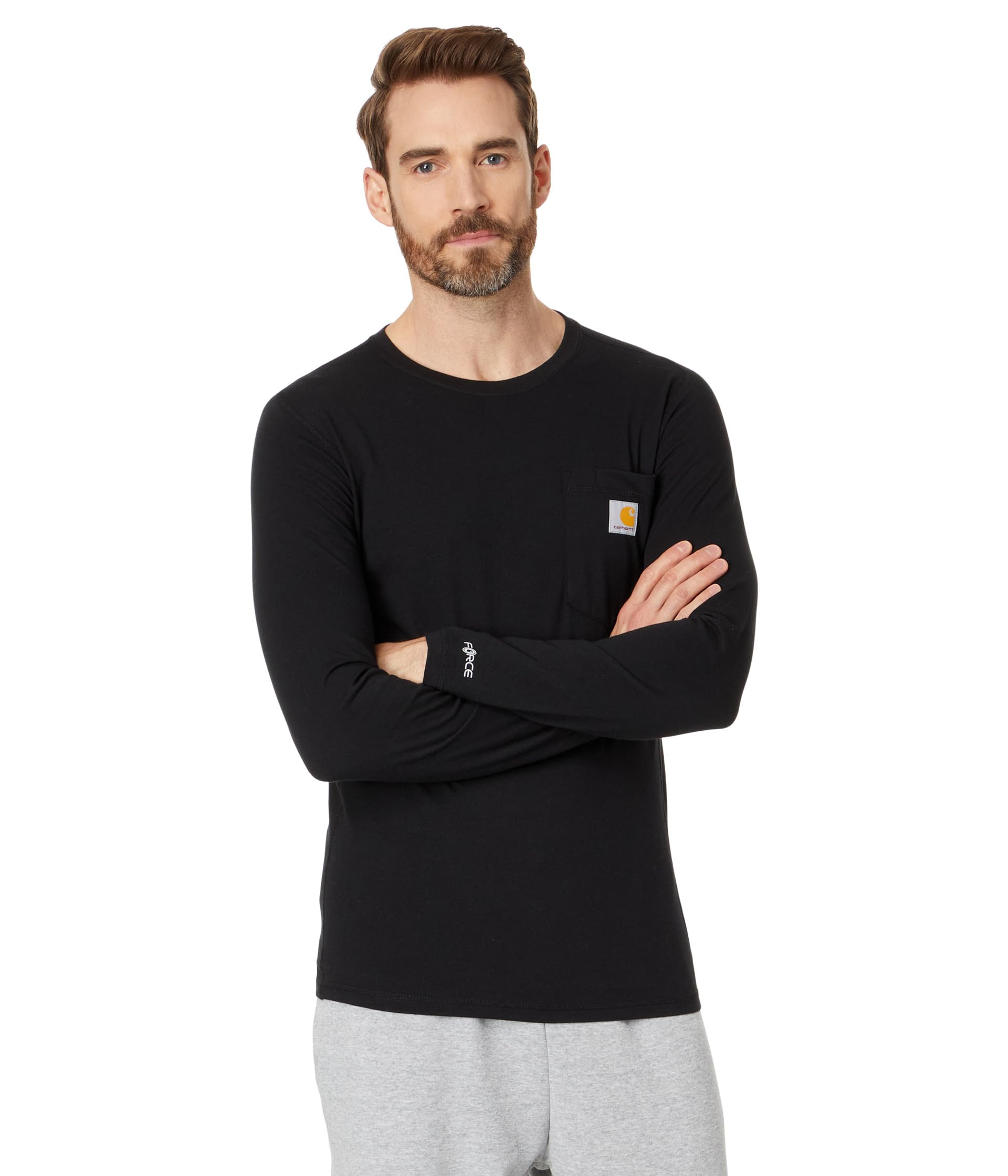 Force Relaxed Fit Midweight Long Sleeve Pocket T-Shirt