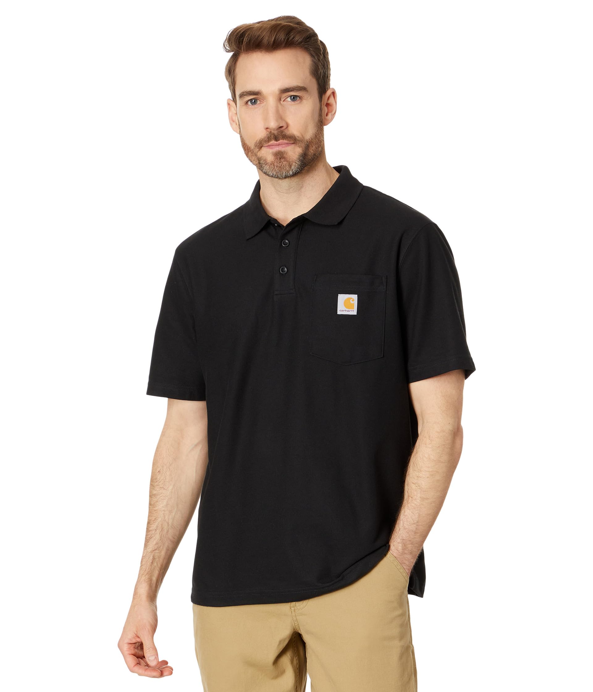 Loose Fit Midweight Short Sleeve Pocket Polo