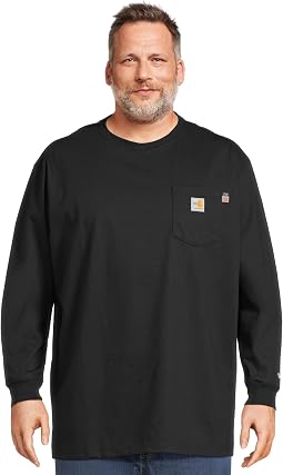 Big & Tall Flame Resistant Force Loose Fit Midweight Long-Sleeve Pocket T-Shirt