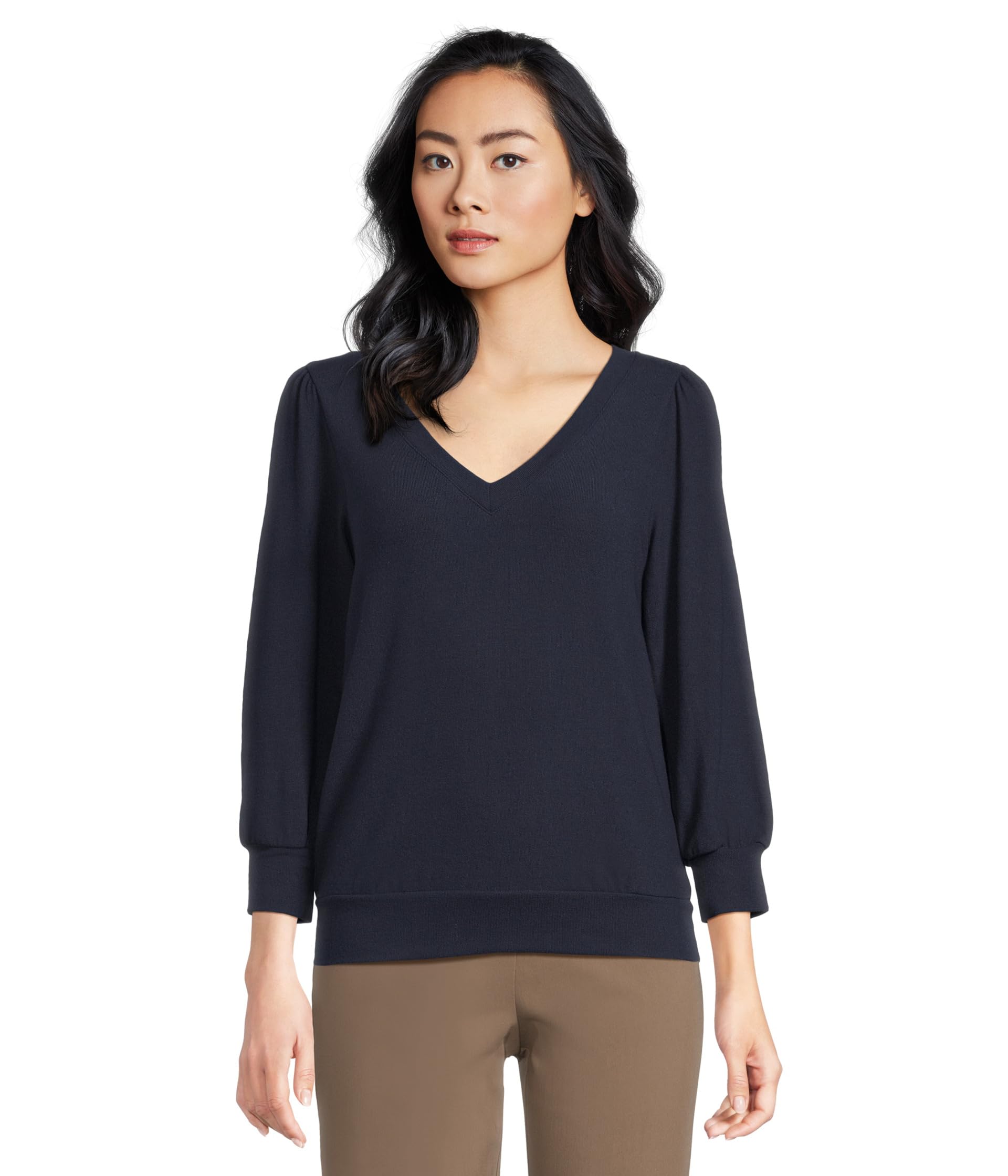 Gabriella V-Neck 3/4 Sleeve Sweatshirt