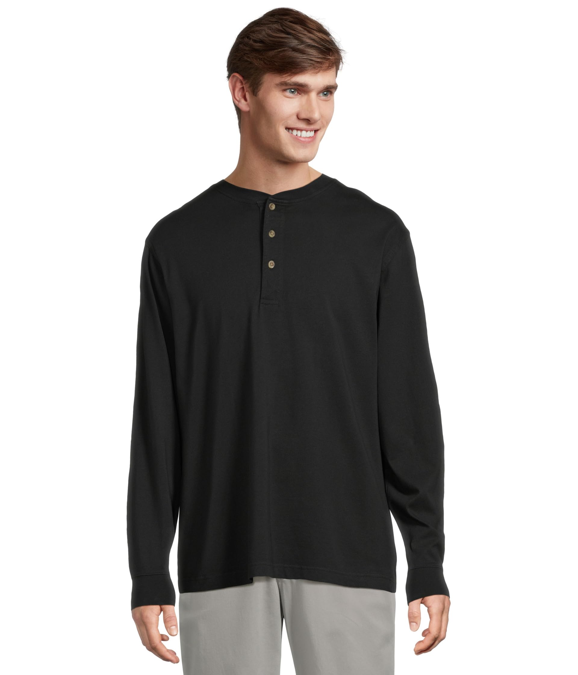 Мужская футболка Carefree Unshrinkable Tee Traditional Fit Long-Sleeve Henley