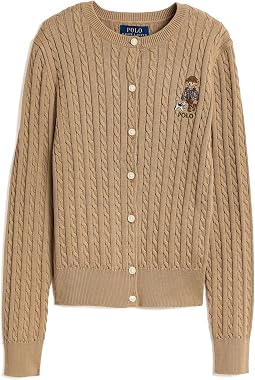 Polo Bear Mini-Cable Cotton Cardigan (Toddler/Little Kids)