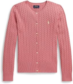 Mini-Cable Cotton Cardigan (Big Kid)