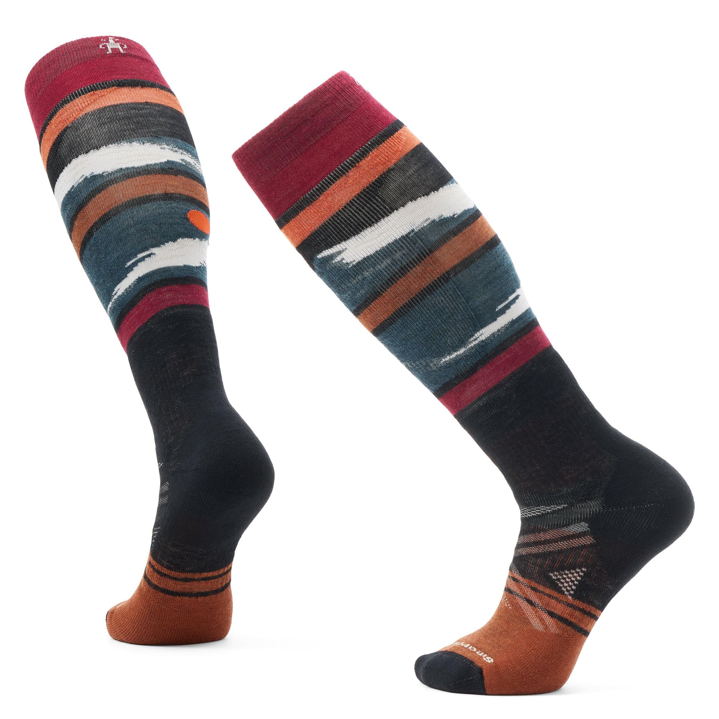 Ski Full Cushion Midnight Ski Pattern Over The Calf Socks