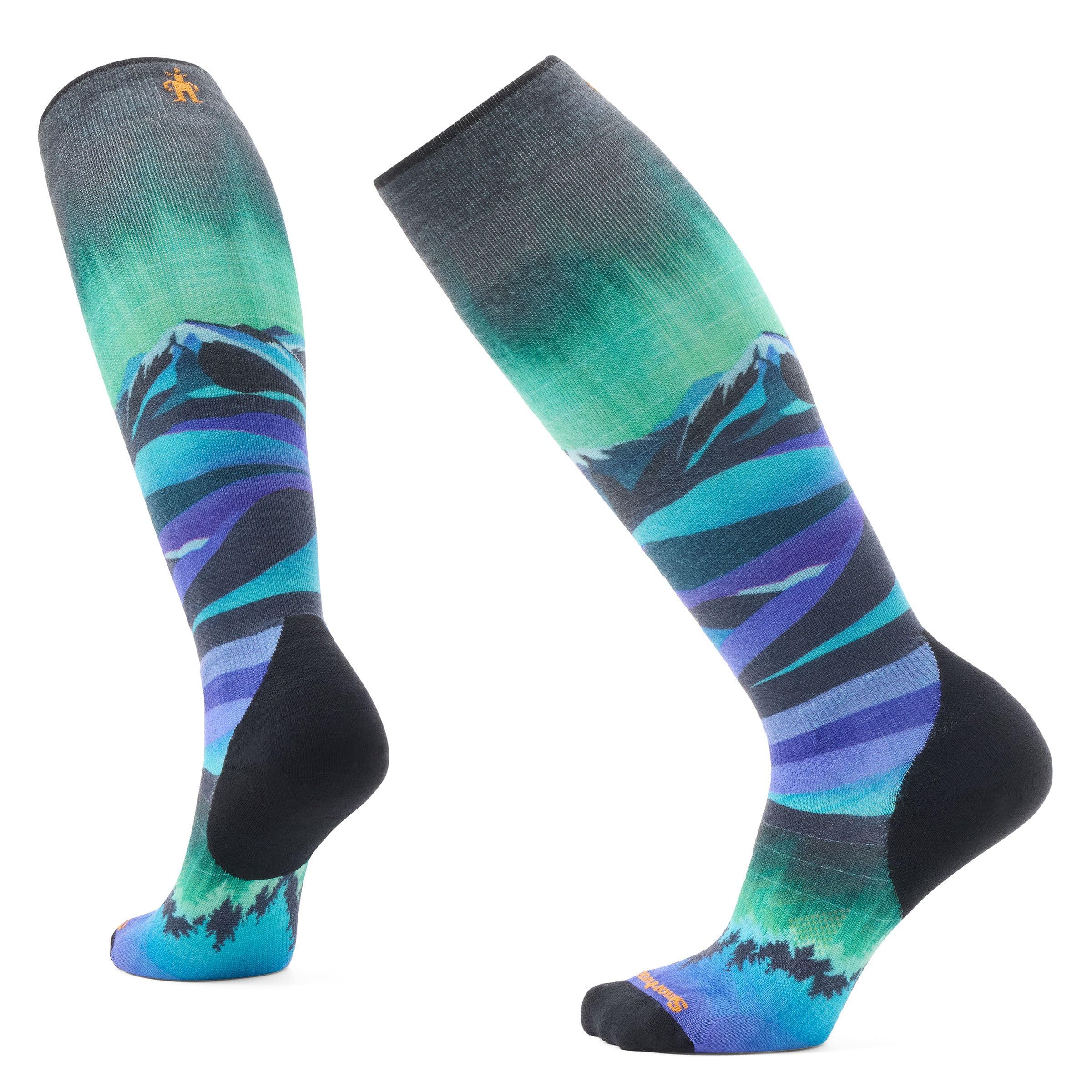 Ski Targeted Cushion Compression Print Over The Calf Socks