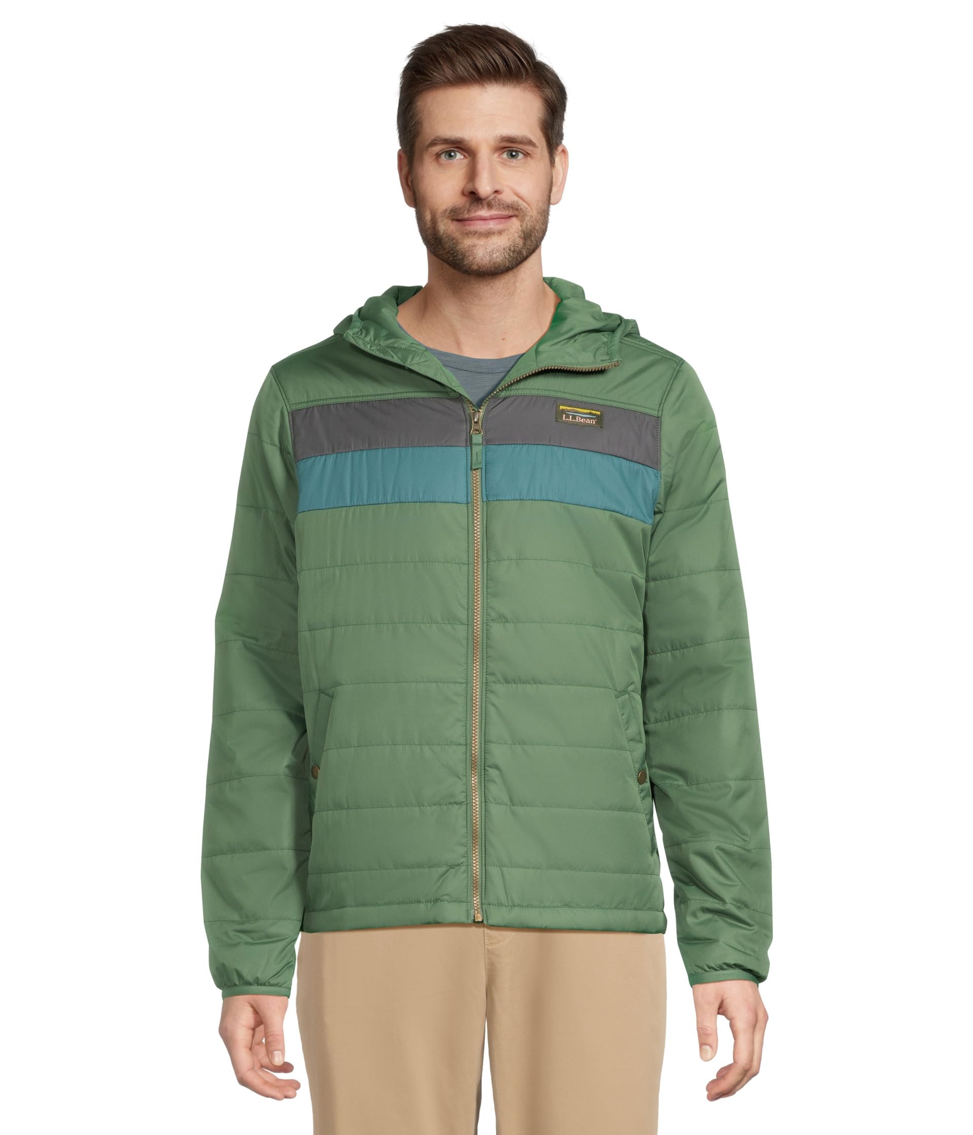 Пуховик Mountain Classic с капюшоном, цветные блоки,regular