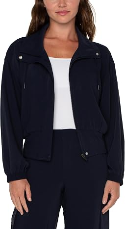 Zip Up Dolman Sleeve Matte Sateen Jacket