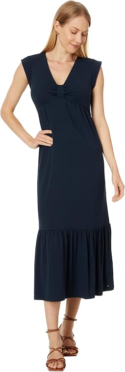 Solid Tiered Midi Dress