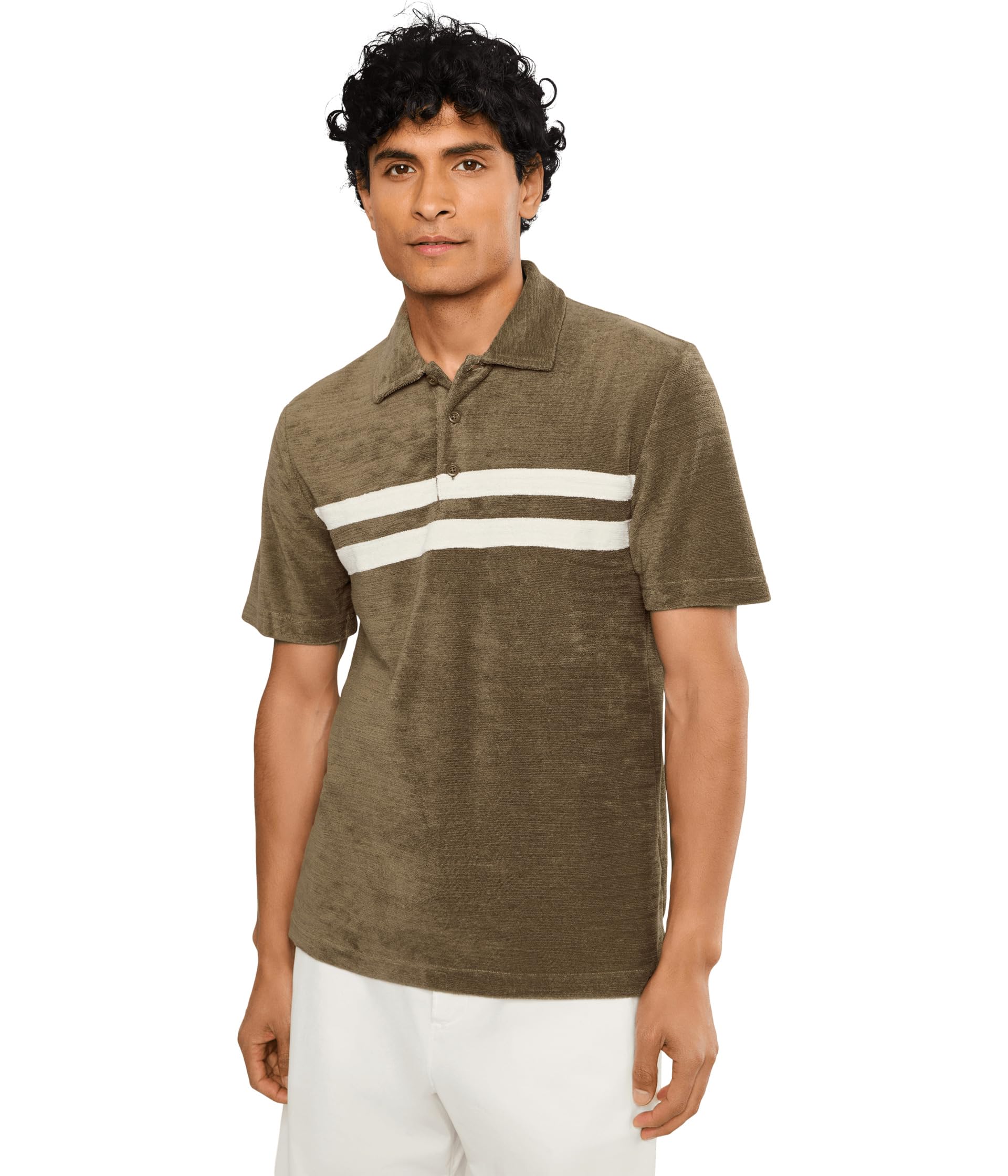 Cabana Towel Terry Surf Stripe Polo