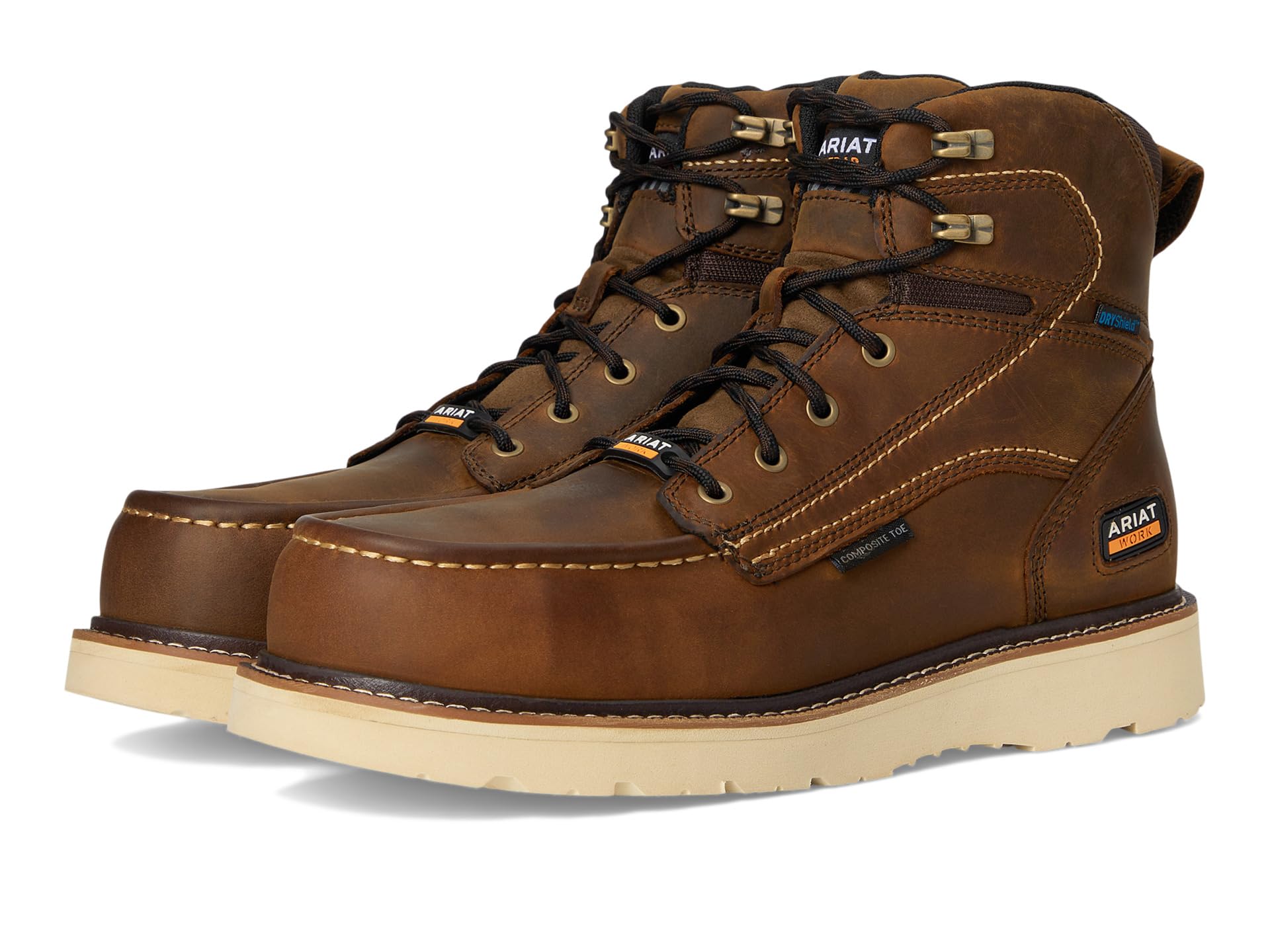 Рабочие ботинки Ariat Work Rebar Wedge Moc Toe 6" Waterproof Composite Toe