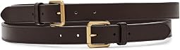 Женский широкий ремень Leather Double-Buckle Stacked Wide Belt