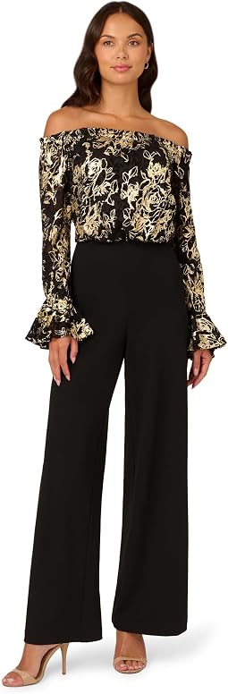 Комбинезон Adrianna Papell Lace and Crepe