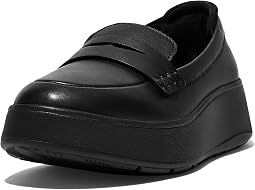F-Mode Leather Flatform Penny Loafers