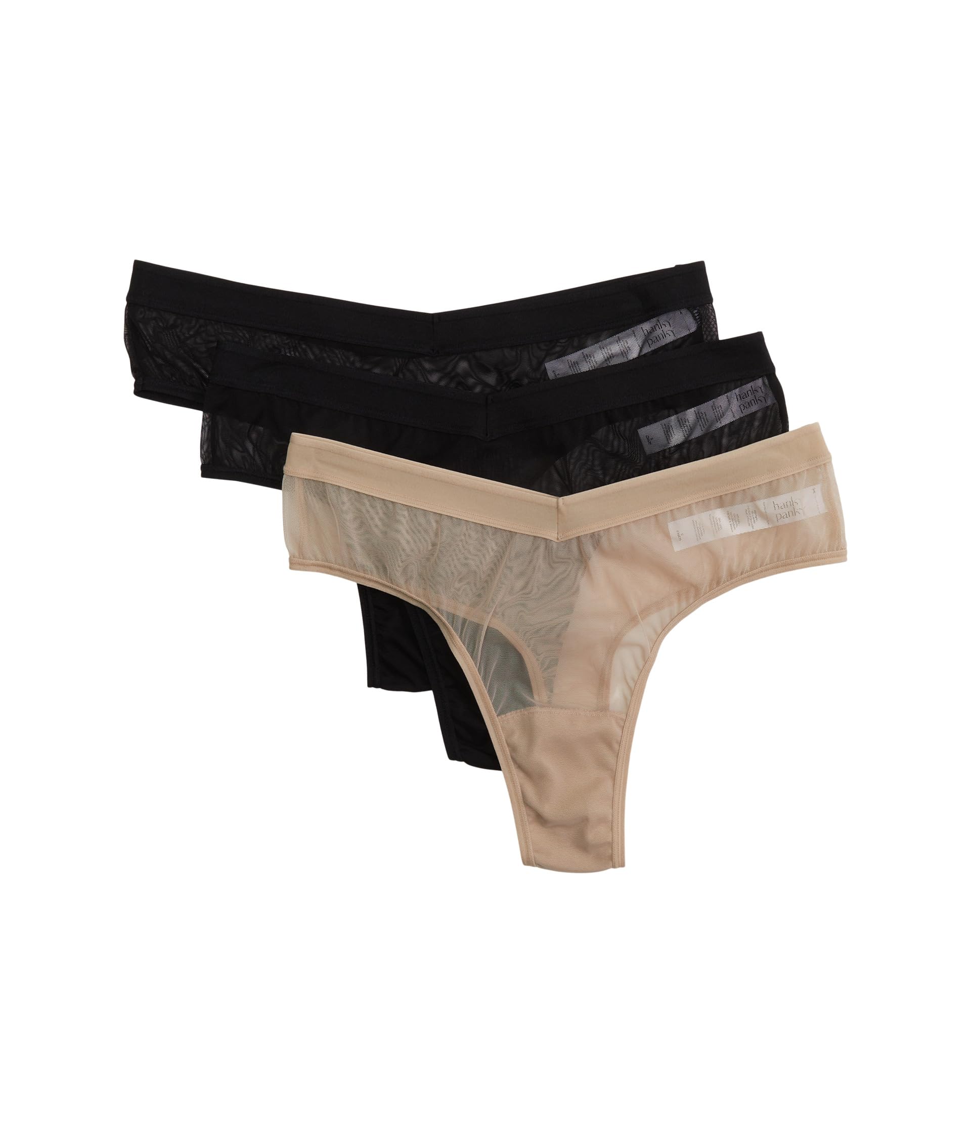 Mesh High Cut Thong 3-Pack