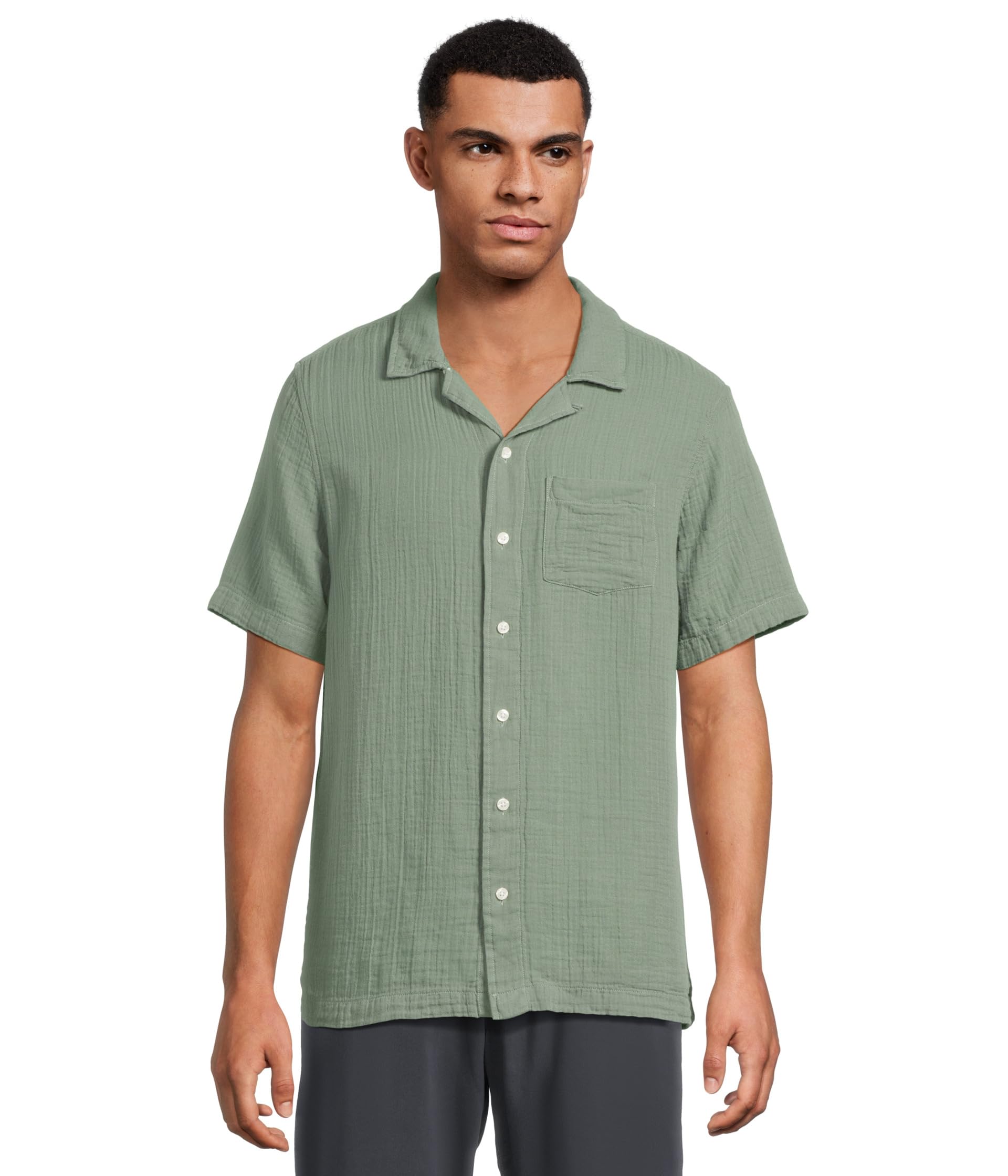 Vacationland Gauze Shirt Short Sleeve, Slightly Fitted
