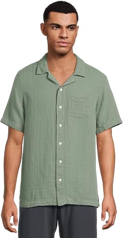 Vacationland Gauze Shirt Short Sleeve, Slightly Fitted