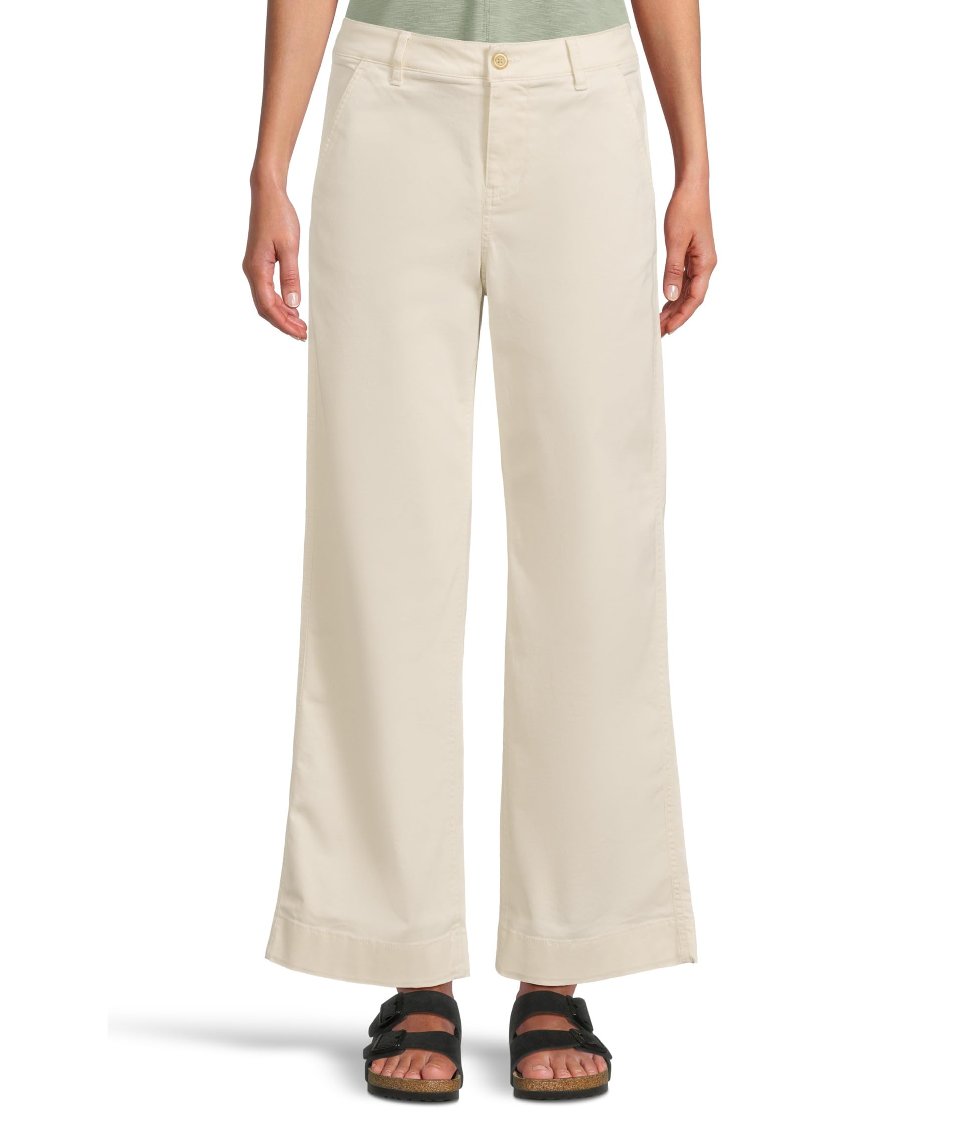 Comfort Stretch Chino Mid-Rise Wide-Leg Pants