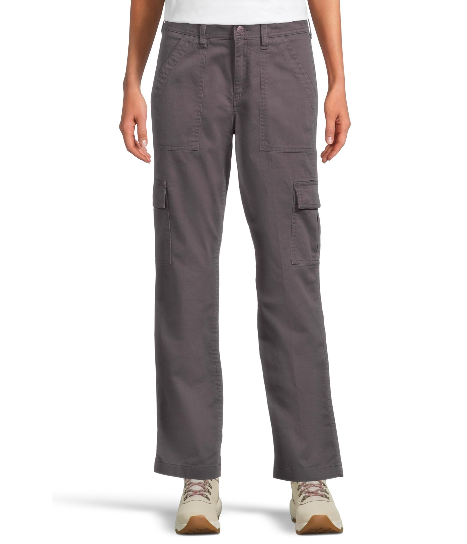 Comfort Stretch Mid-Rise Straight-Leg Cargo Pants