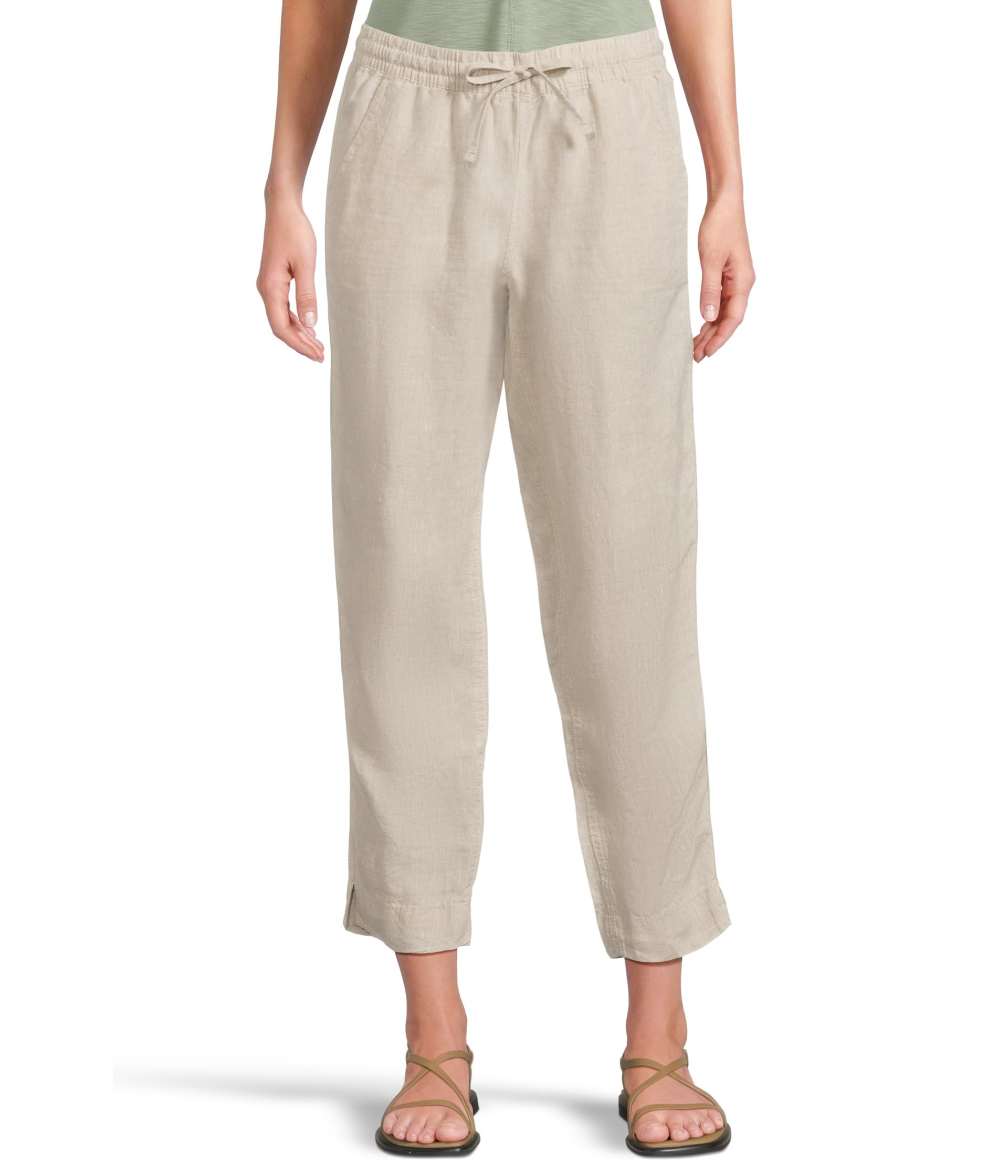Premium Linen Breezy Pull-On Ankle Pants
