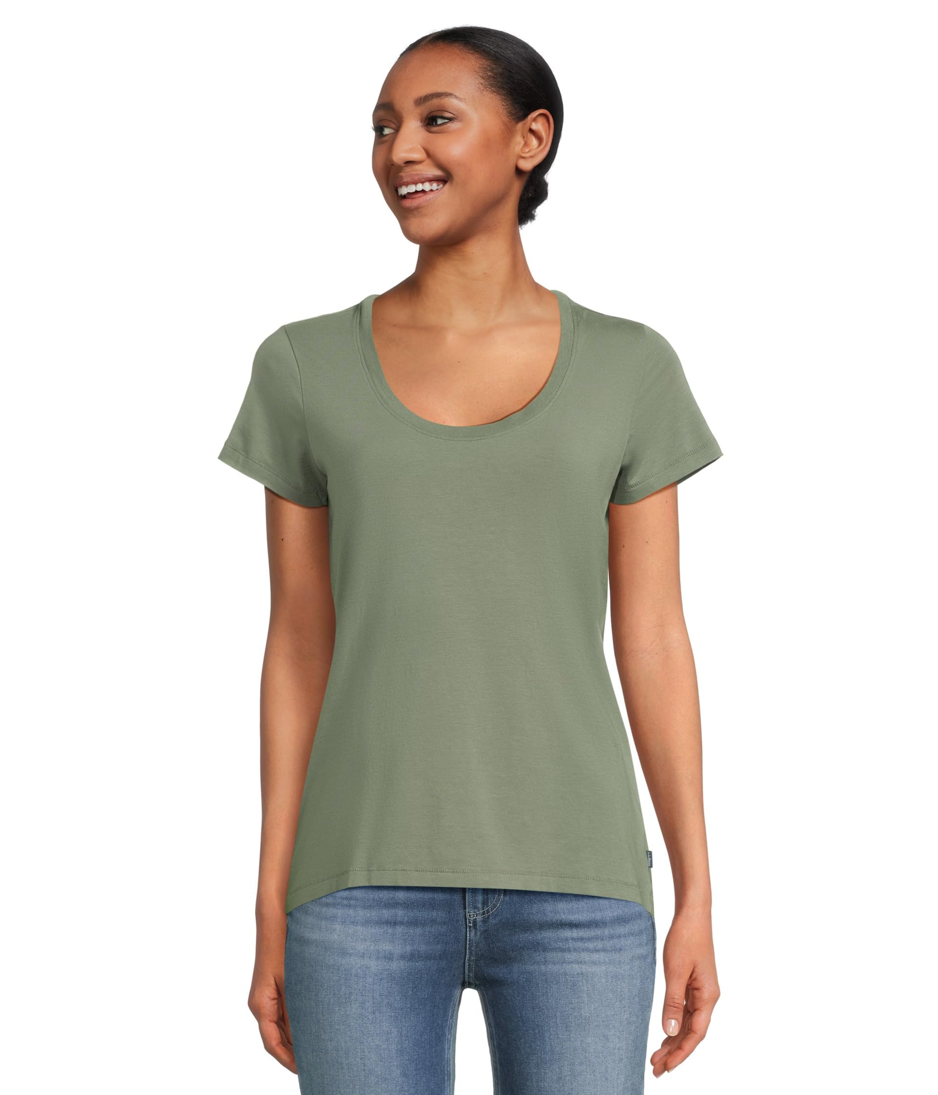 Soft Stretch Supima Scoop Neck Short Sleeve Tee